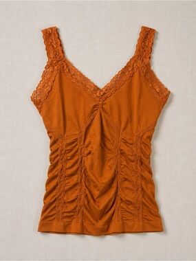 Tribal Orange Lace-Trim Tank Top